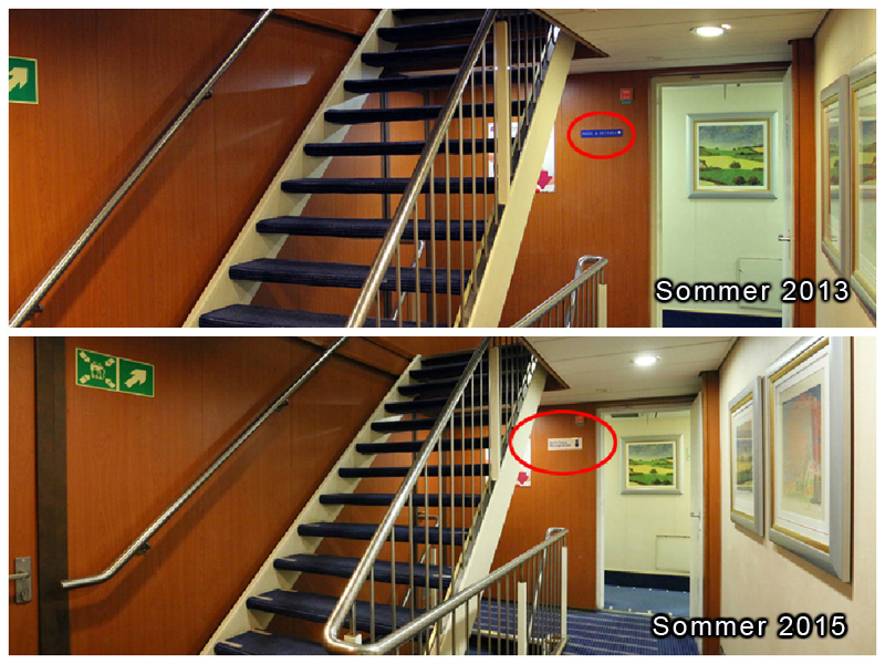 Beschilderungen zum Fitnessraum MS Berlin Fotos: Oceanliner Pictures