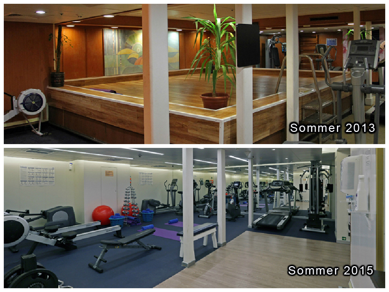 Fitnessraum und ehemaliger Poolbereich MS Berlin Fotos: Oceanliner Pictures